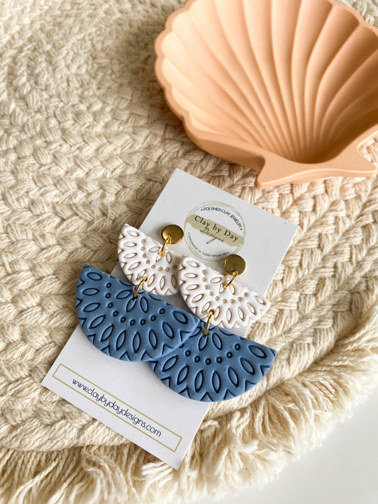 Navy & White Statement Dangle