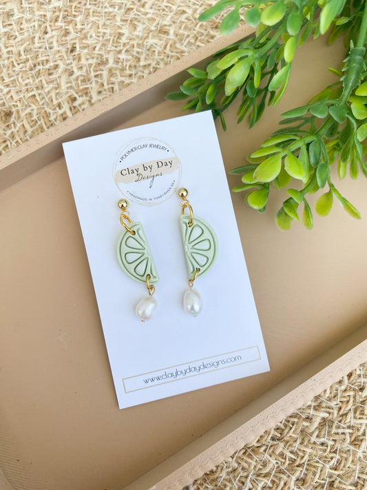 Lime with Pearl Dangle