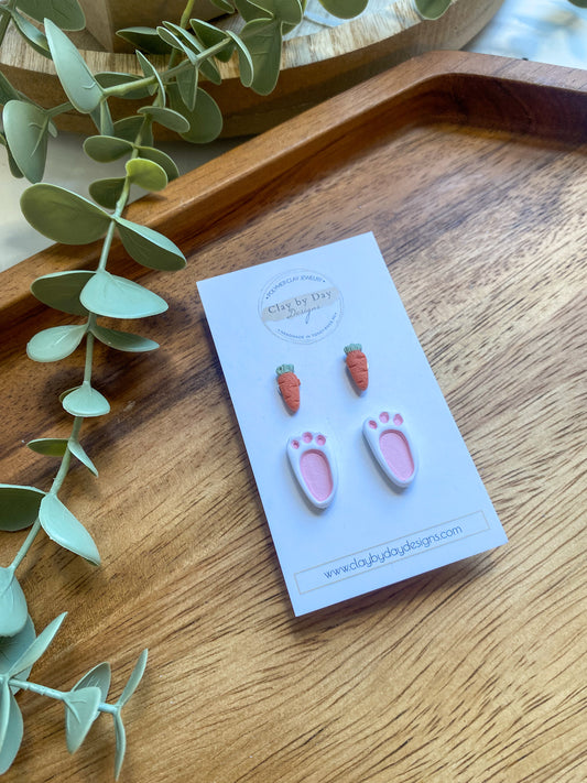 Bunny Feet & Carrot Studs