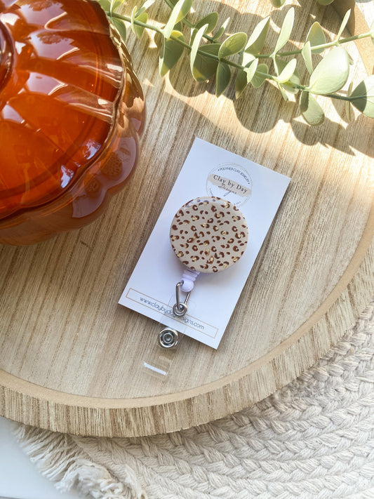 Brown Leopard Badge Reel