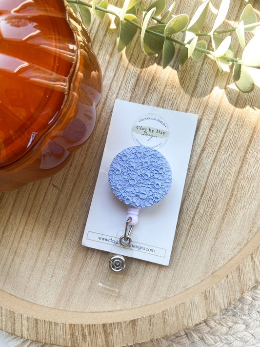 Periwinkle Daisy Badge Reel