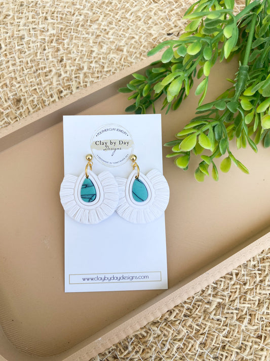 White & Turquoise Dangle