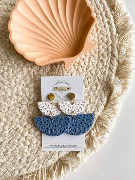 Navy & White Statement Dangle