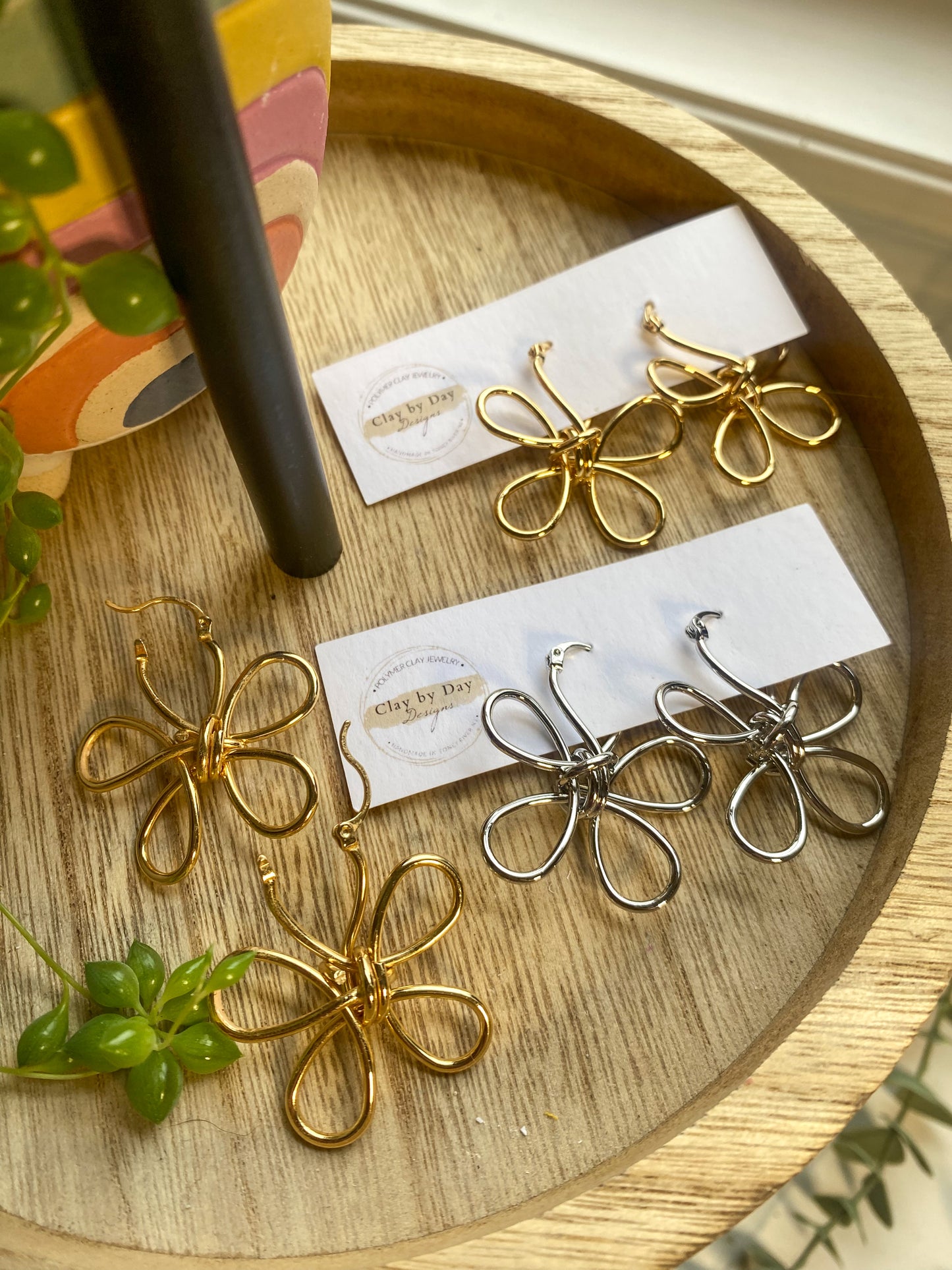 Gold Plated Flower Hoops