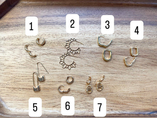 Assorted Gold Plated Hoops