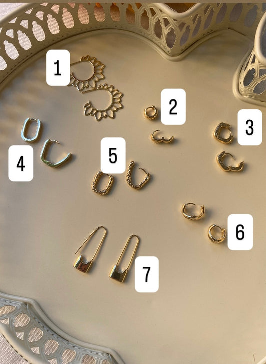 Gold Plated Hoops & Huggies-Lot 1