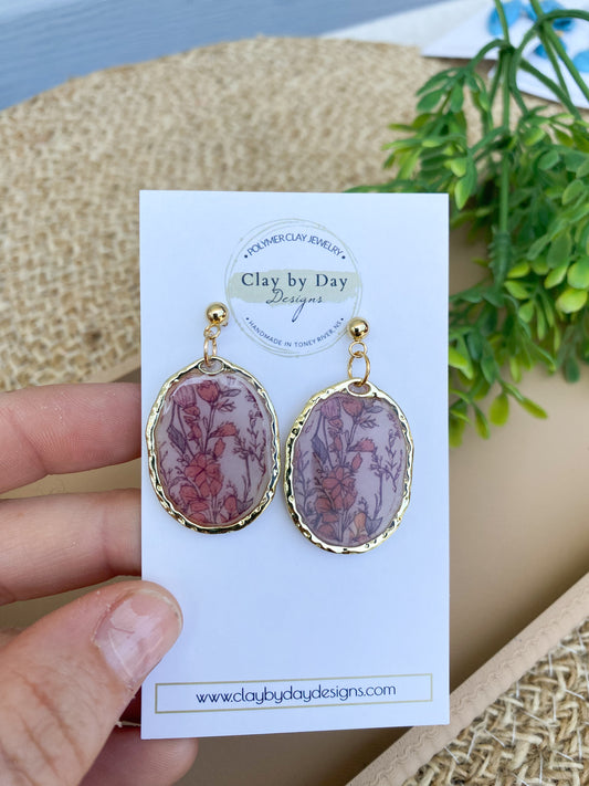 Floral Framed Dangle