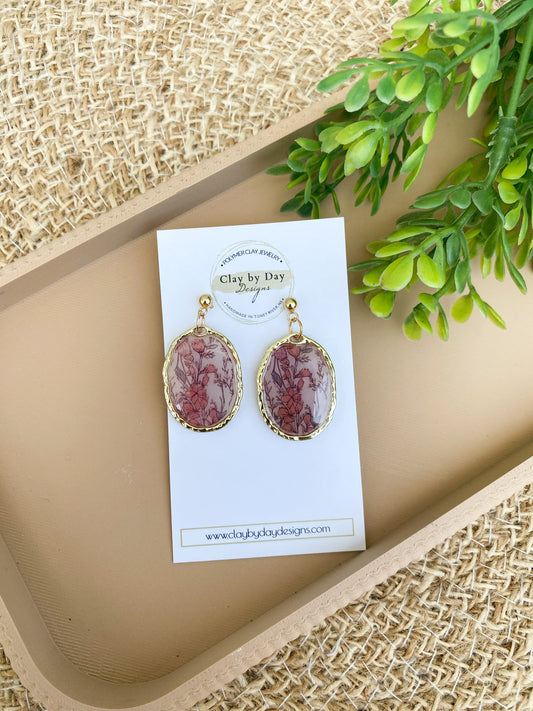 Floral Framed Dangle