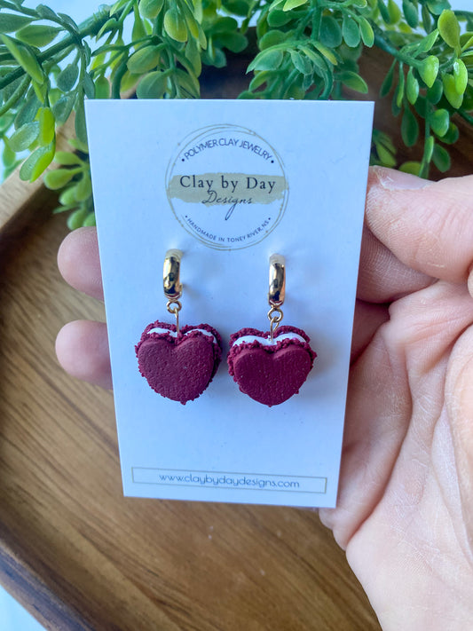 Heart Macaron - Merlot Colour