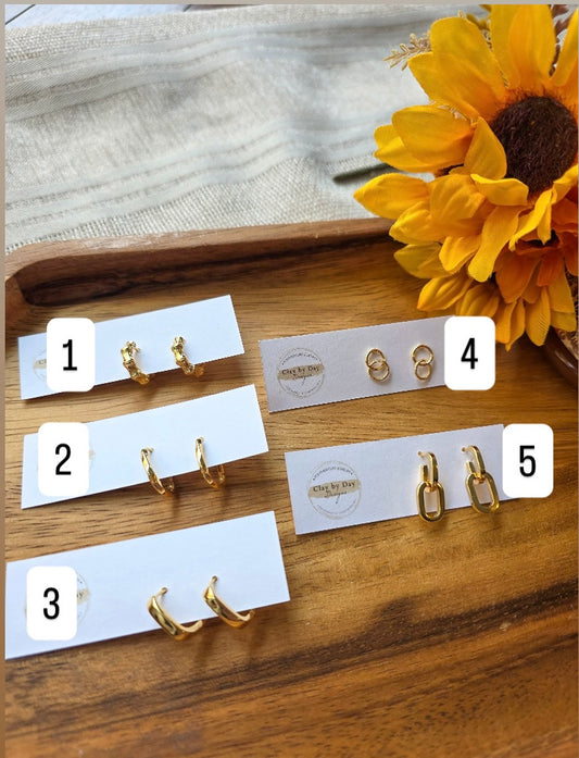 Gold Plated Hoops & Huggies - Lot 2