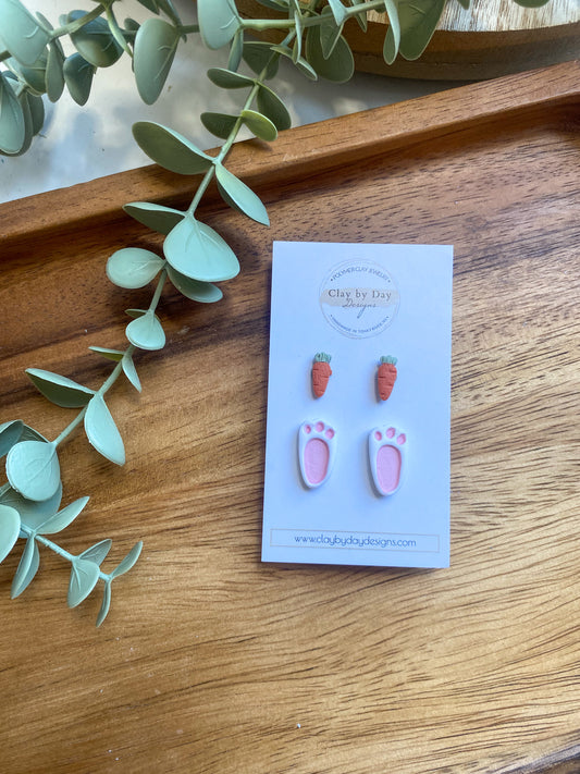 Bunny Feet & Carrot Studs