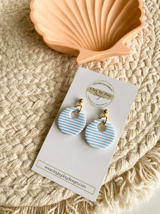Blue & White Stripe Dangle #2