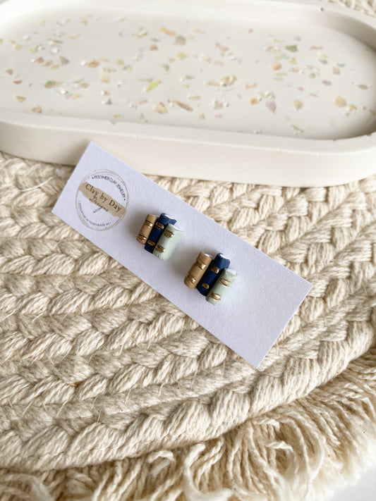 Book Stack Studs - assorted colours