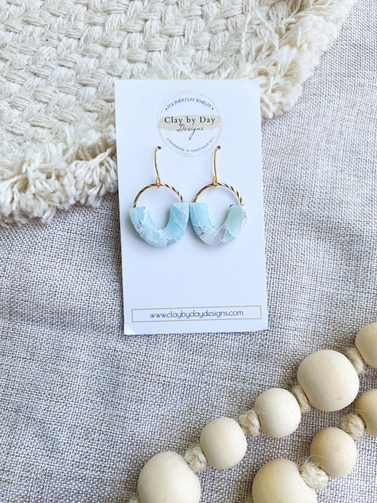 Aqua Dangle with brass charm