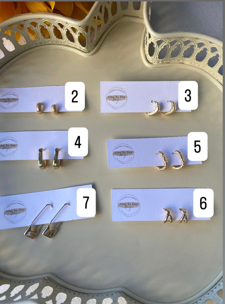 Gold Plated Hoops & Huggies-Lot 1