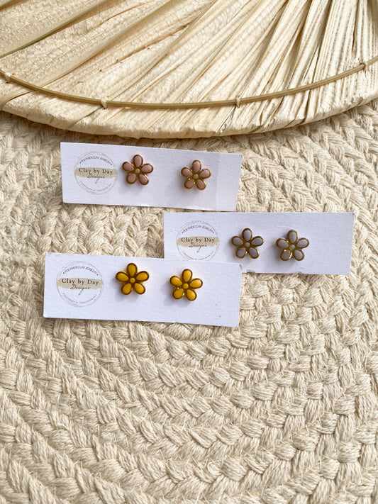 Single Coloured Flower Studs