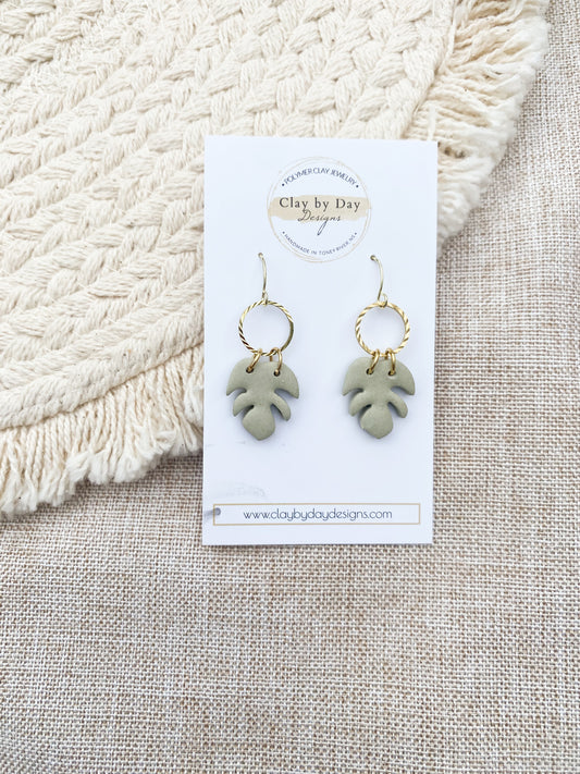 Monstera Dangle - with brass charm