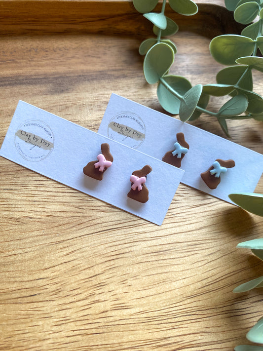 Chocolate Easter Bunny Studs