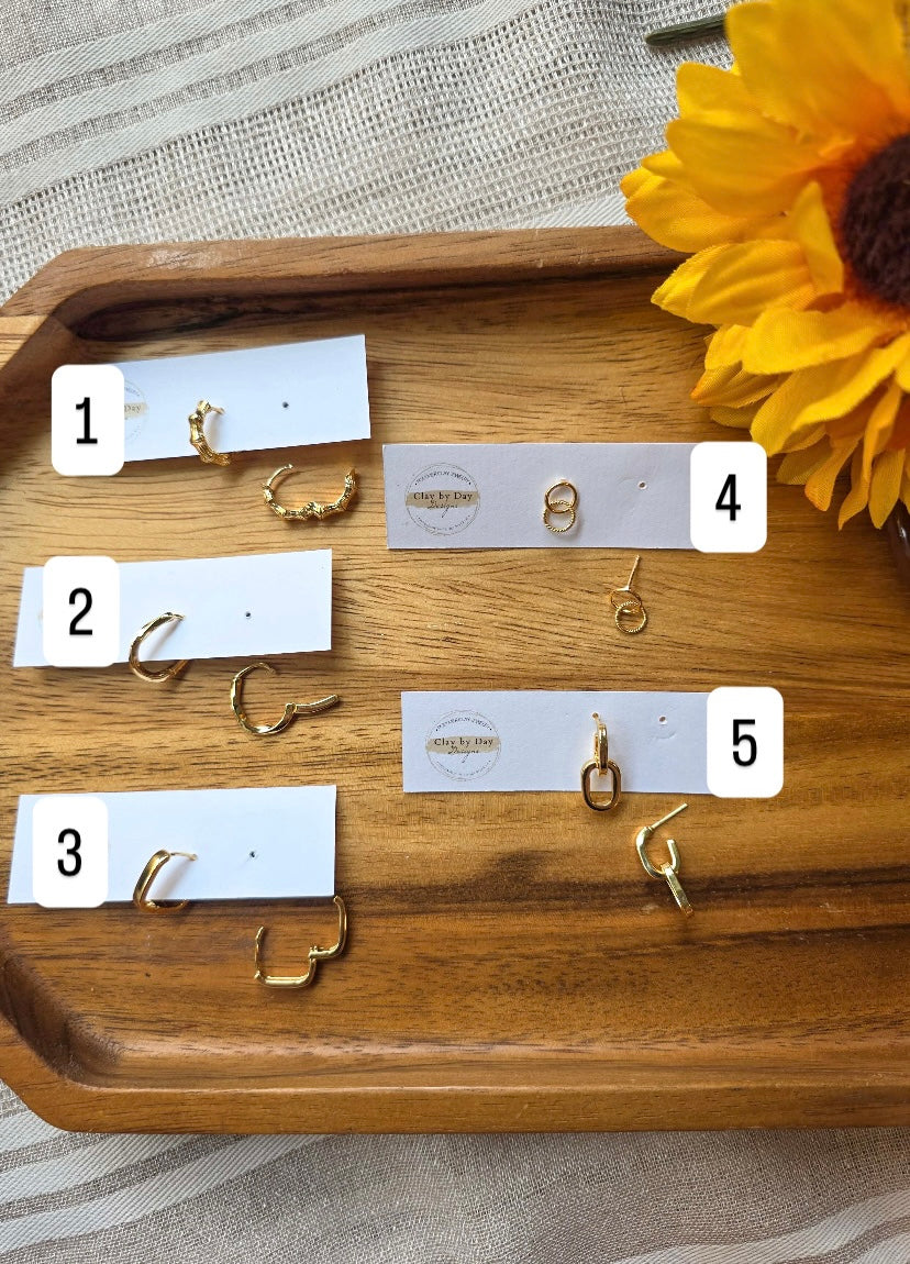 Gold Plated Hoops & Huggies - Lot 2