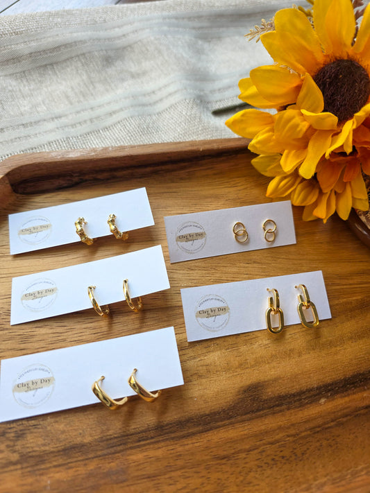 Gold Plated Hoops & Huggies - Lot 2