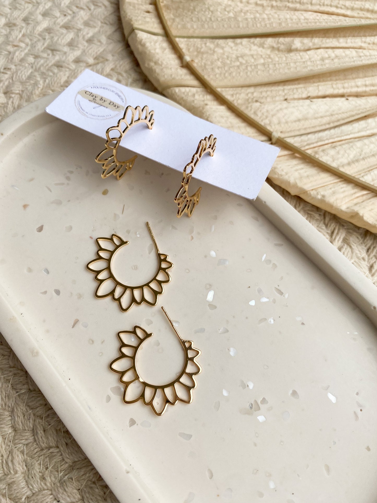 Gold Plated Flower Hoops