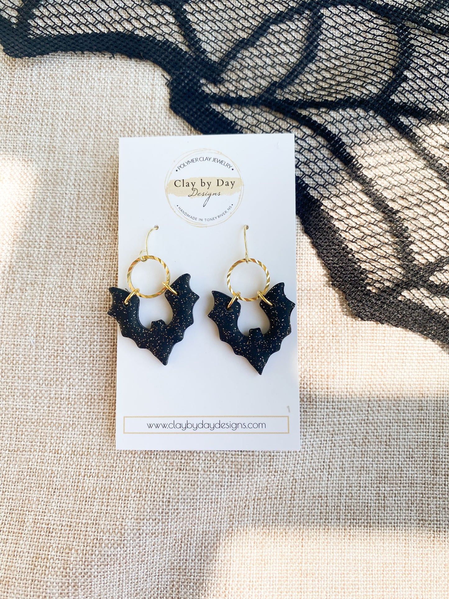 Glitter Bat Dangle Earring