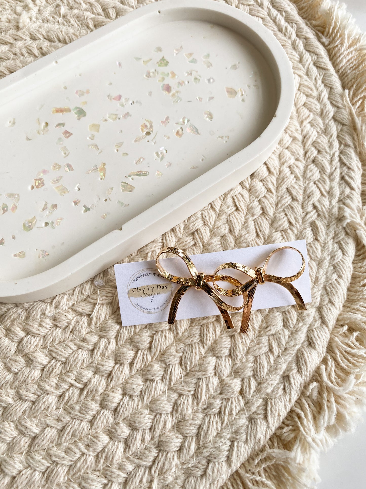 Gold Bow Stud