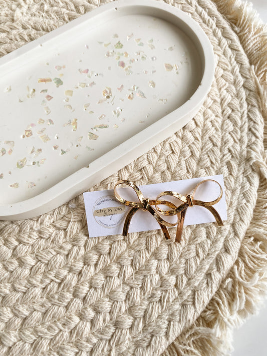 Gold Bow Stud