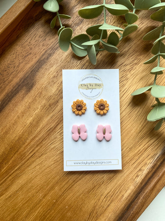 Butterfly & Sunflower Studs