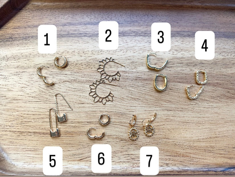 Assorted Gold Plated Hoops