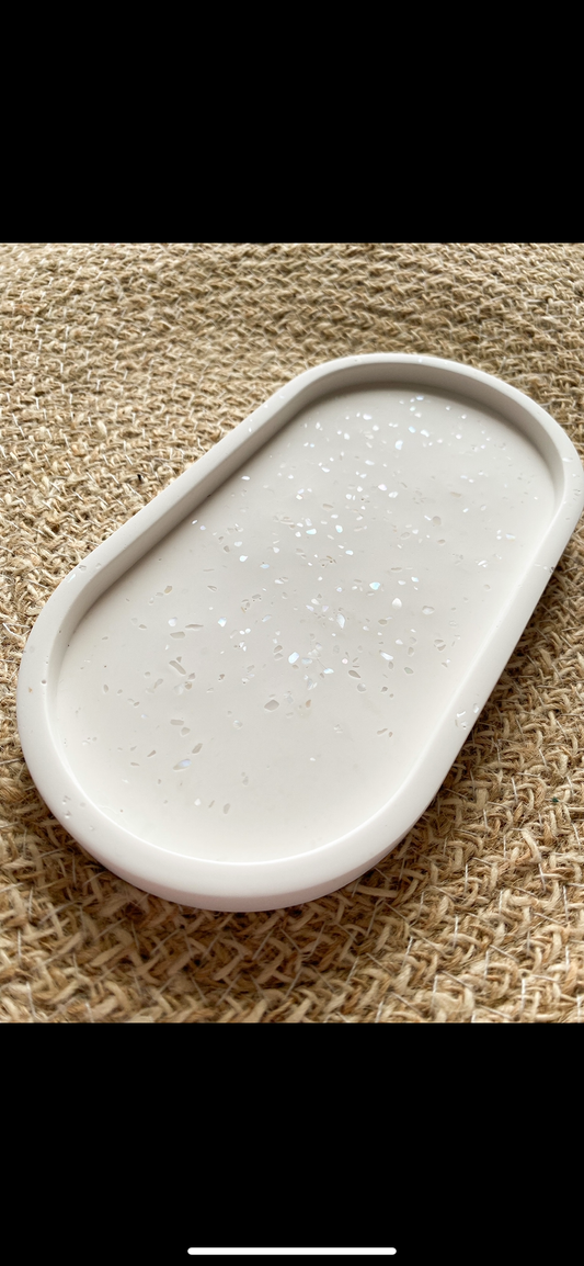 Oval Catch-All Tray with abalone shell