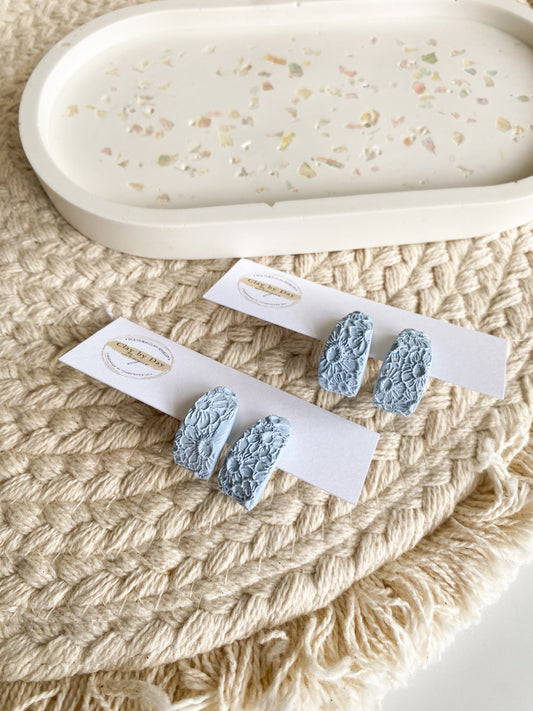 Blue Floral Huggie