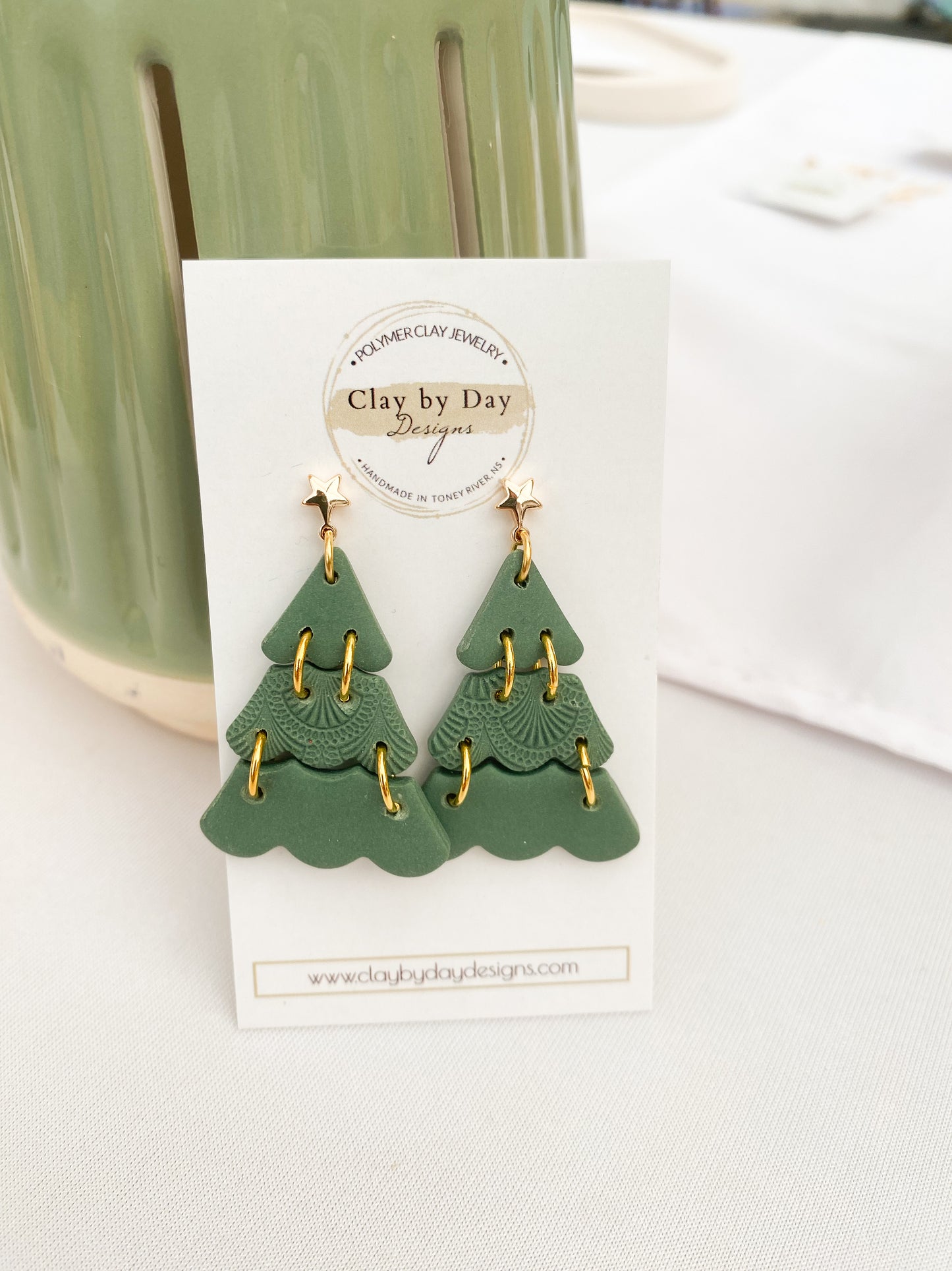 Christmas Tree with Star Dangle Earring