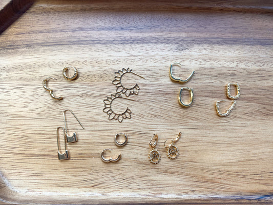 Assorted Gold Plated Hoops