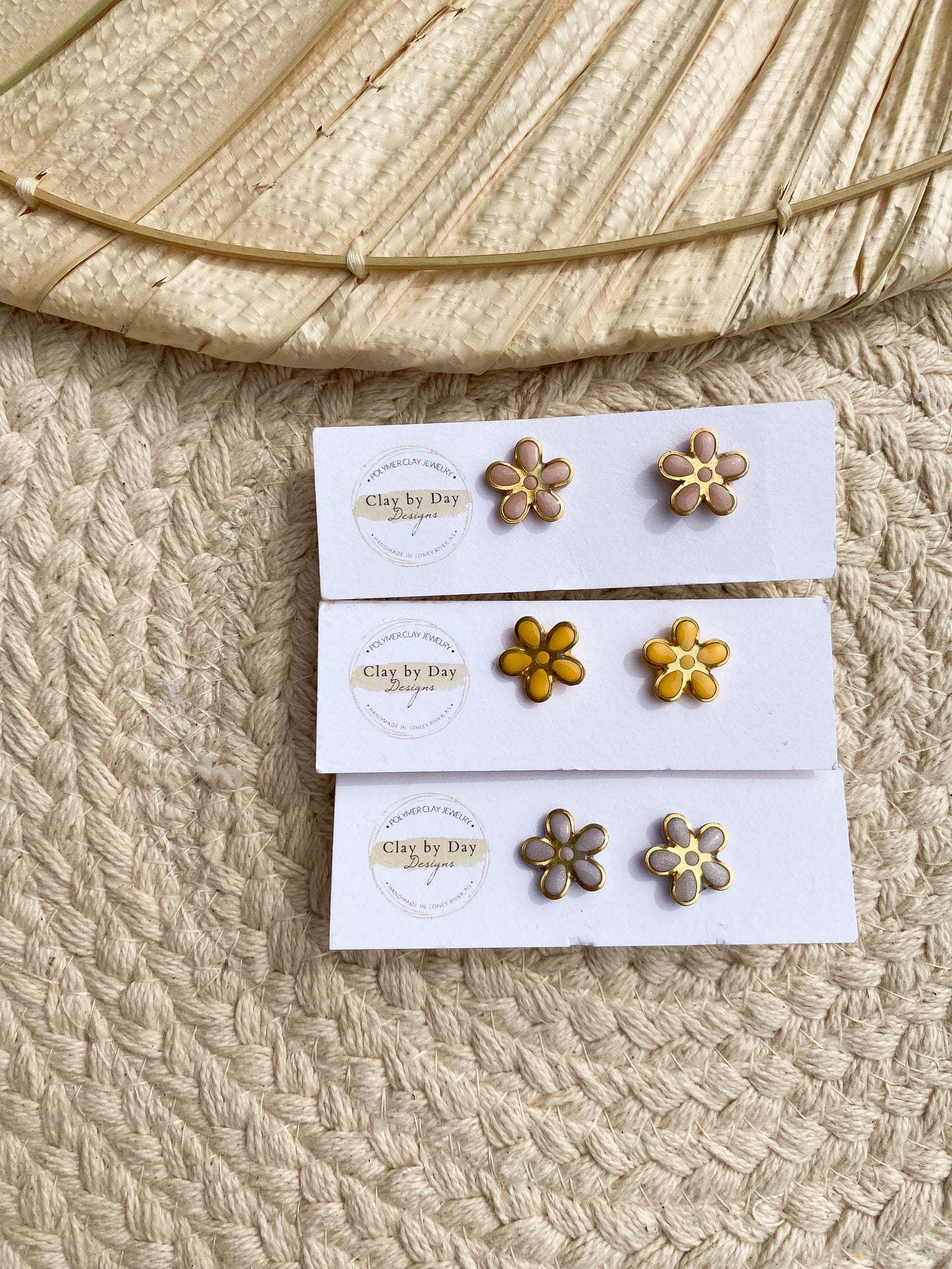 Single Coloured Flower Studs