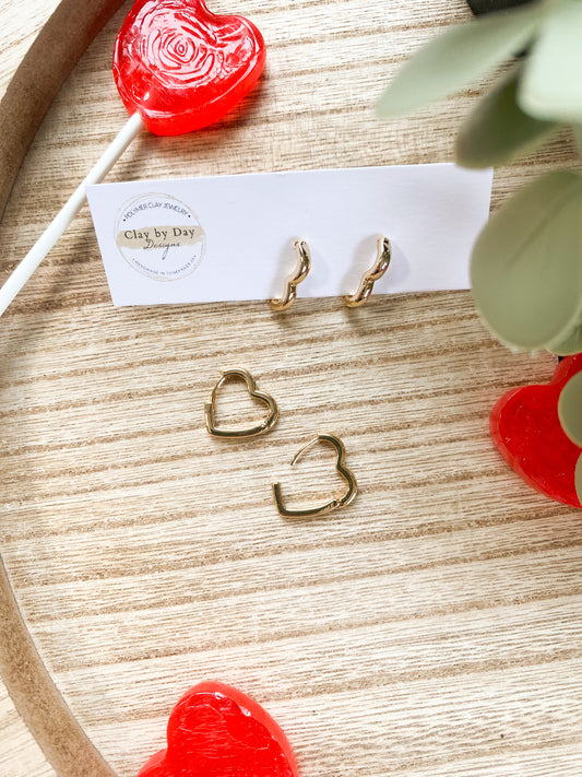 Gold Plated Heart Hoop