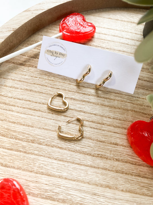 Gold Plated Heart Hoop