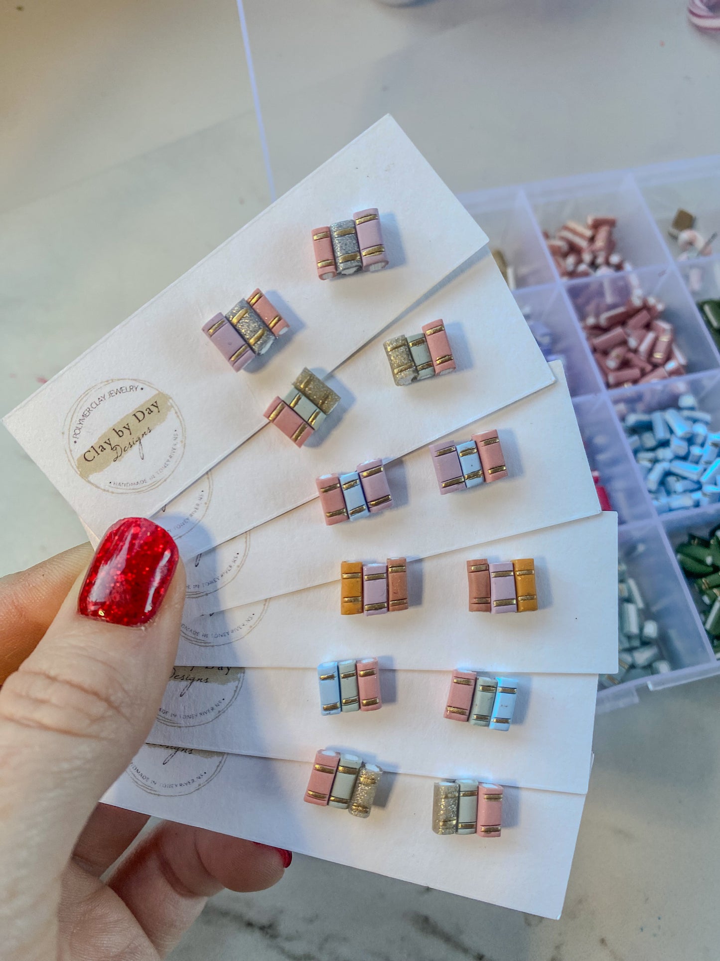 Book Stack Studs - assorted colours