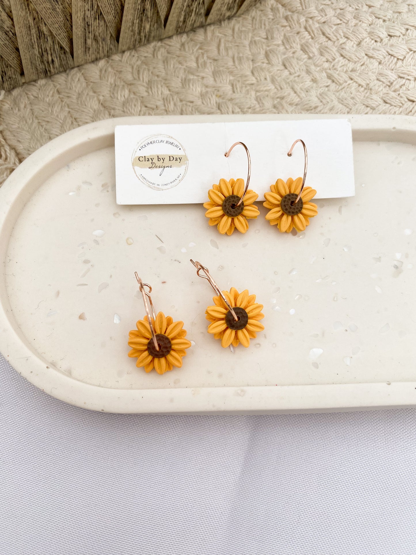 Sunflower Hoop Earring