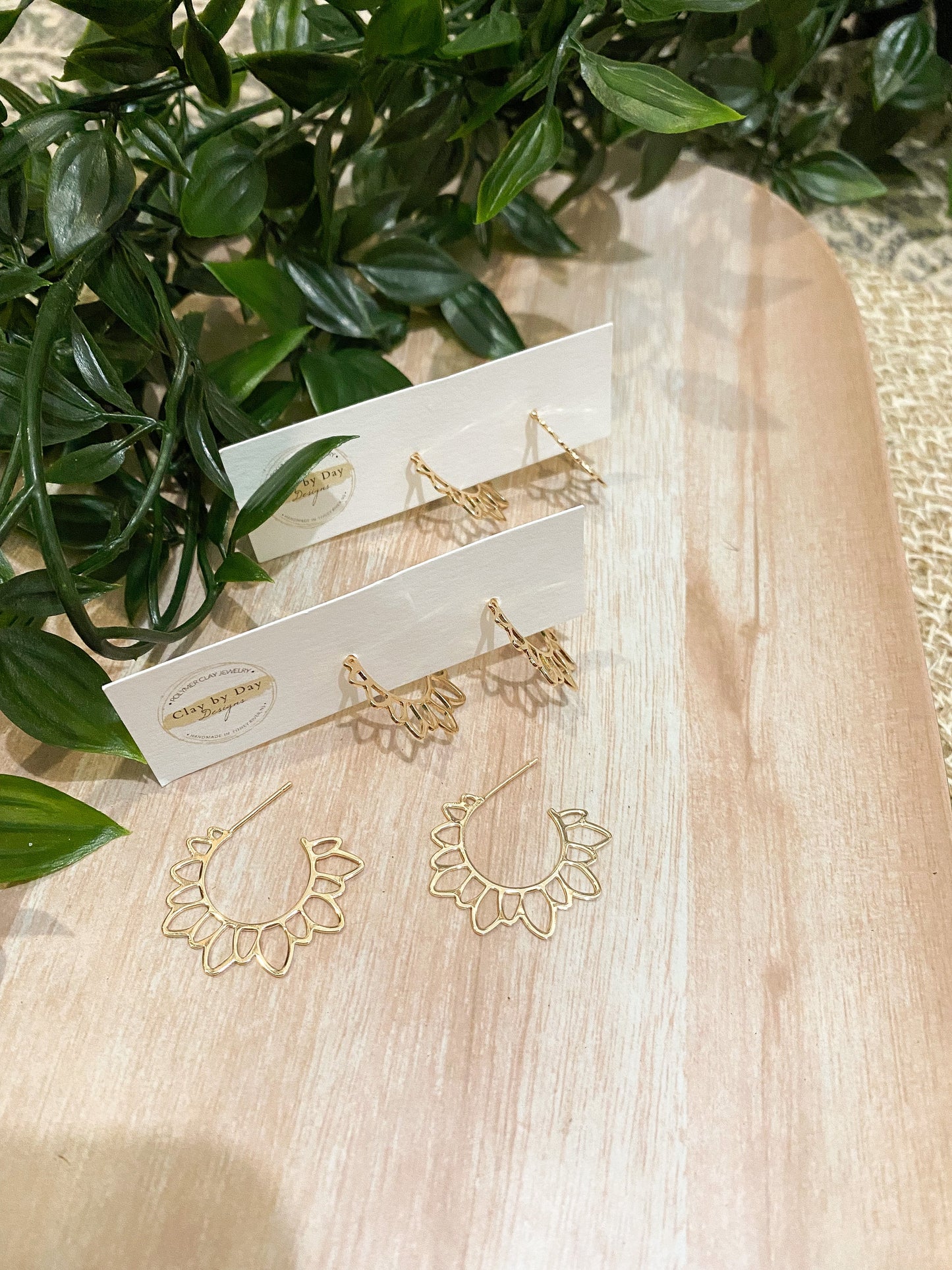 Gold Plated Flower Hoops