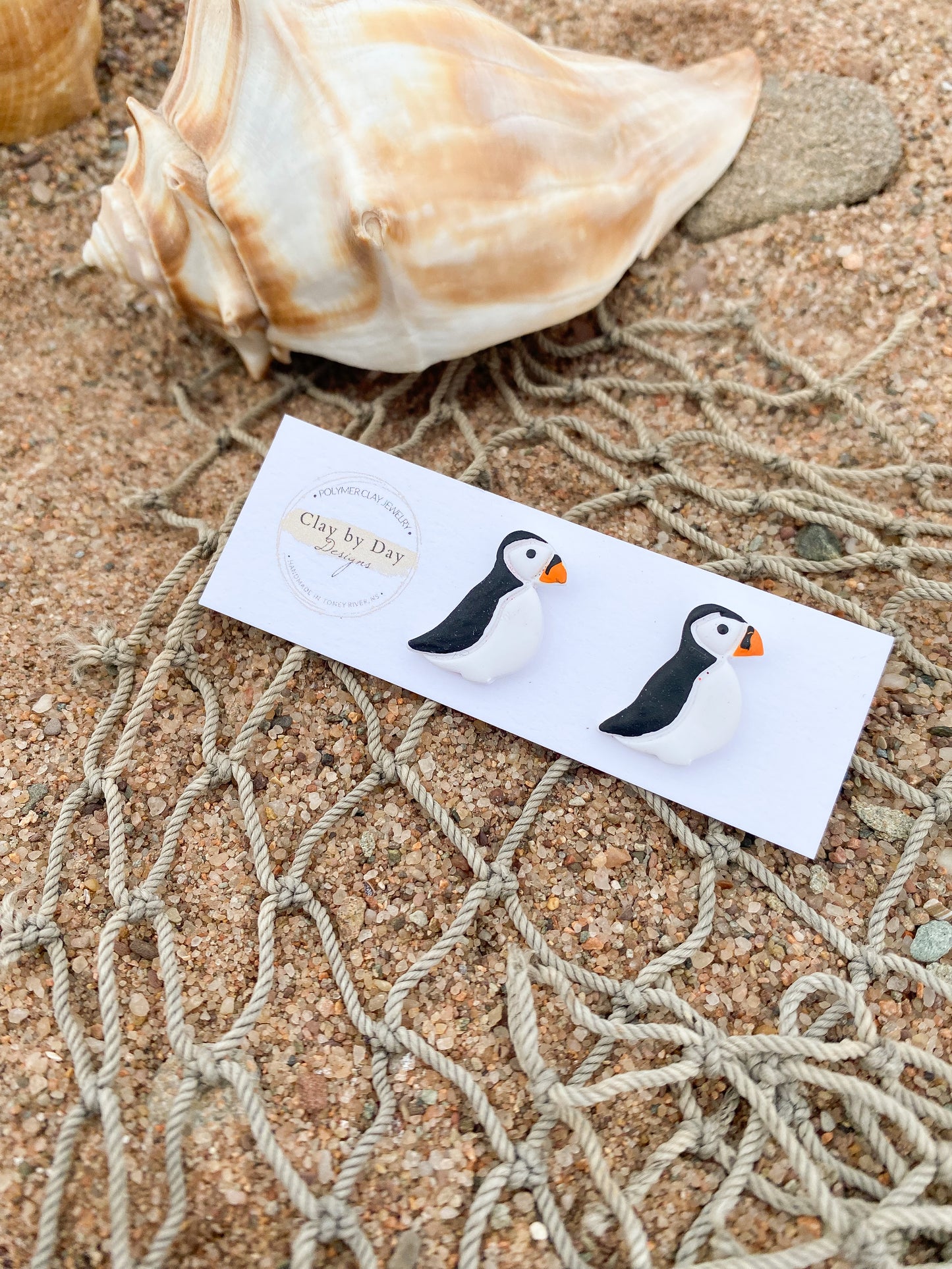 Puffin Stud Earring