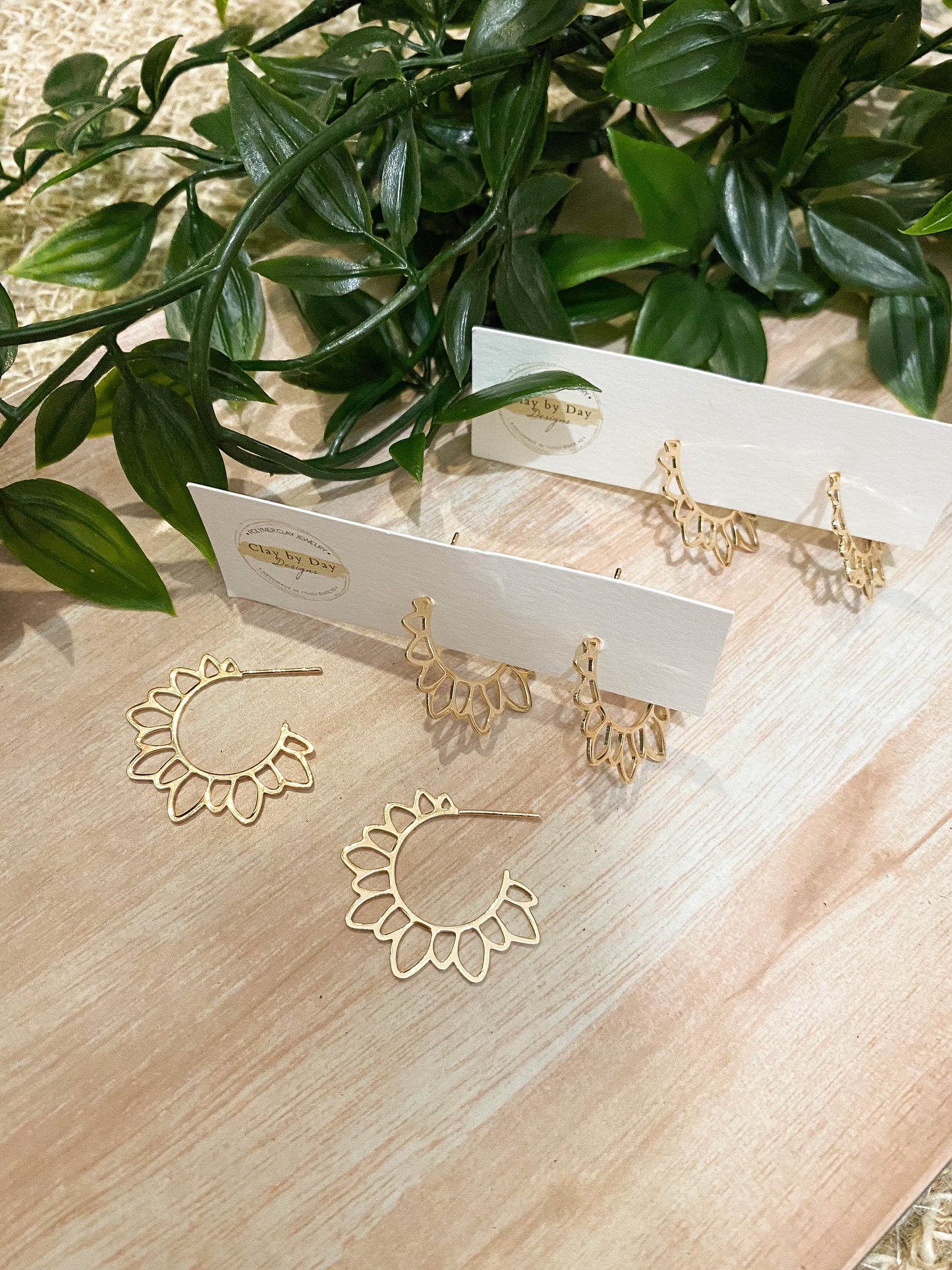 Gold Plated Flower Hoops